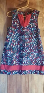 Vineyard Vines Girls Whale Logo Shift Dress Sz 4 Navy And Pink - Picture 1 of 3