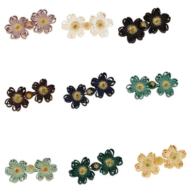 Flower Shape Fabric Cheongsam Button Decorative Knot Buttons Sewing Fasteners - Image 1 of 4