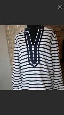 Camisa túnica mujer rayas L grande/mediana L playa algodón Foto 1 de 3