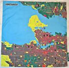 SCARF VINTAGE AUTHENTIC CANADA VANCOUVER CITY MAP LANDMARKS 28" SQUARE