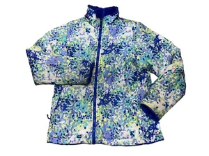 The North Face Girls XL (18) Reversible Jacket Blue & Floral Print - Picture 1 of 7