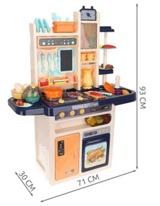 XXL Kinderküche 65 Teile Zubehör, Spielküche, Sound, Wasser, Weiß oder Blau - Bild 1 von 42