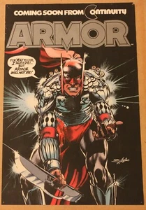 NEAL ADAMS ARMOR VINTAGE POSTER -17 X 11- 1980'S CONTINUITY COMICS - Imagen 1 de 3