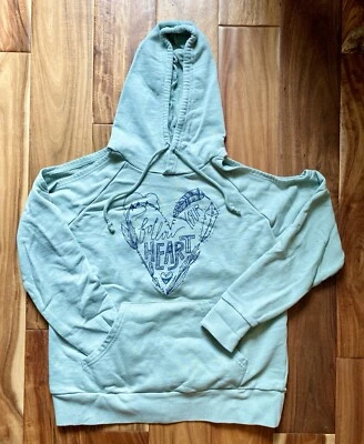 Sudadera con Capucha Roper Hombro Frío Pequeña “Sigue Tu Corazón” Vaquera/Occidental Foto 1 de 2