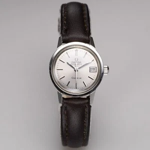 Omega Genève Ladies Automatic Vintage Silver Mini Watch Date 22 mm - Picture 1 of 9