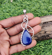 Pear Lapis Lazul Gemstone Bohemian Pendant Jewelry Solid Sterling Silver MB528