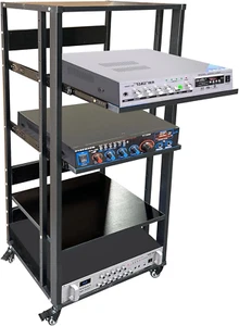 5-Tier AV Media Stand, Stereo Audio Rack Stand, Media Cabinet with Sliding Shelv - Picture 1 of 6