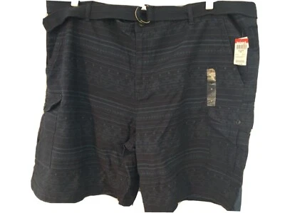 NWT North West Territory Mens Shorts 50 Khaki Blue Vintage Belted Cargo Cotton  - Image 1 of 4