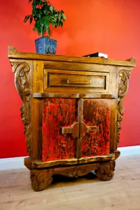 Kommode antik shabby vintage Teak Altholz Massivholz Schrank Bali Möbel Teakholz - Bild 1 von 8