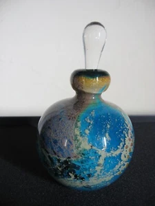 Michael Harris Flacon MDINA Série Sea and Sand, Bleu/gris & Feuilles d'argent - Picture 1 of 8