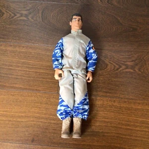 ACTION MAN With Blue Camo Jumpsuit 12” Figure Doll Flocked Hair - Picture 1 of 7