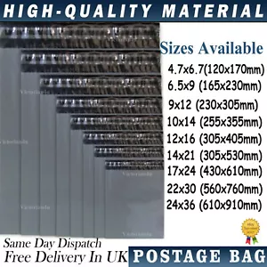 More details for mailing bags strong polythene postage plastic postal mail grey coloured seal uk