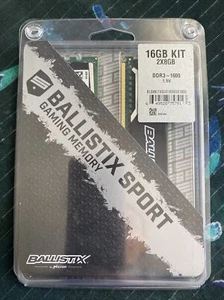 Ballistix Sport GAMING 16GB KIT (2X8GB) DDR3 -1600 1.5V, 2016 - Picture 1 of 2