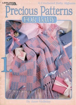 Precious Patterns For Baby 6 Crocheted Baby Afghan Designs Leaflet 3040 NOS - Image 1 of 4