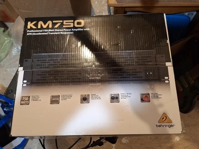 Behringer KM750 750W 2-channel Power Amplifier AMP New In Box 400w 2 Chanl 4 Ohm - Image 1 of 4