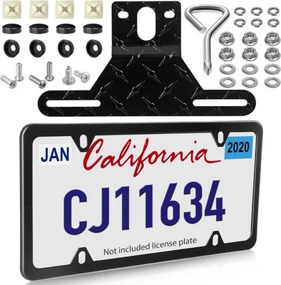 Stainless Steel License Plate Bracket Universal For Polaris Ranger Sportman RZR - Image 1 of 4