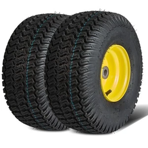 Set of 2 15x6.00-6 Lawn Mower Tires Lawn & Garden Mow - Picture 1 of 12