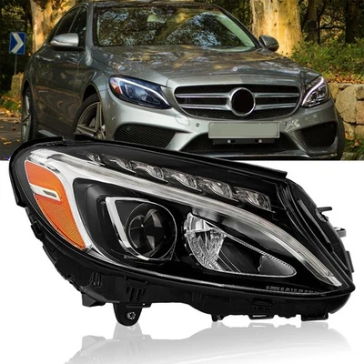 LED Headlight Right Side For 2015-2018 Mercedes Benz C43 AMG C300 C-Class RH Foto 1 de 4