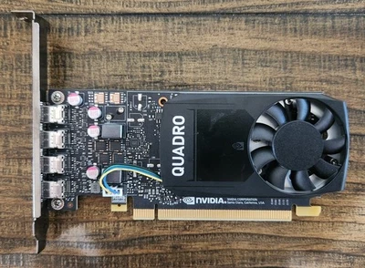 NVIDIA Quadro P1000 4GB GDDR5 Low Profile Graphics Card + 2 Mini DP to DP Cables - Image 1 of 4