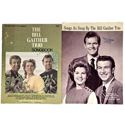 Bill Gaither 三重奏两本福音音乐歌曲集 2 张形状音符 20 世纪 60 年代 MCM — 第 1/4 张图片