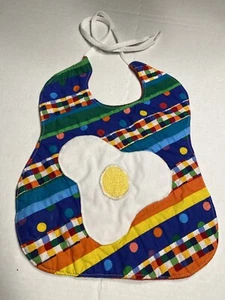 toddler bib vintage handmade fried egg ties larger size  - Picture 1 of 4