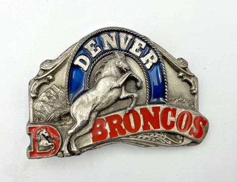 Denver Broncos Football Belt Buckle Limited Edition 1986 AFC Champions Siskiyou Cover