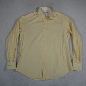 Pal Zileri Dress Shirt Men Size 17.5/44 Yellow Collared Long Sleeve - Picture 1 of 18