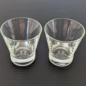 2 Crown Royal Drinking Glasses - 8 Oz Lowball Whiskey Set W/ Heavy Embossed Base - Picture 1 of 4