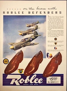 1942 Roblee Shoes For Men Brown Shoe Company St. Louis WWII Vintage Print Ad - Picture 1 of 6
