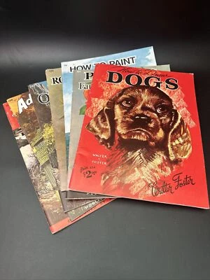 Vtg Walter Foster Lot of 7 Art Painting Boats Flowers Roses Dogs Oil Paint Acryl - Image 1 of 4