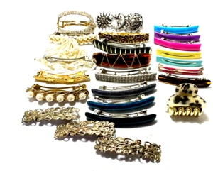24 Assorted Hair  Barrettes Clips - Picture 1 of 6