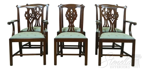 L53634EC: Set Of 6 HENKEL HARRIS Mahogany Dining Room Chairs Model 101 Cover