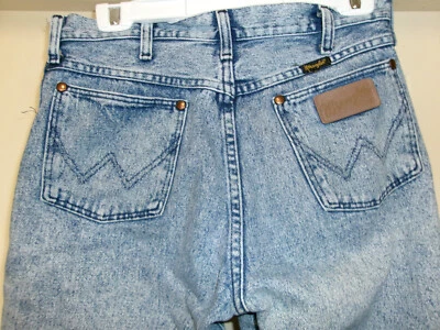 JEANS WRANGLER VINTAGE AÑOS 80 90 M'S 32X34 DENIM LAVADO ÁCIDO SALVADO POR LA CAMPANA HECHOS EN EE. UU. Foto 1 de 4