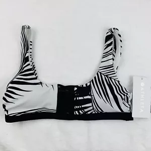 NWT Athleta Adriata Retro Palm Bikini Top Bright White Sz XS Swim Wear - Picture 1 of 6