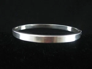 Sterling Silver 925 Hinged Bangle Bracelet - 7.0" IC - Picture 1 of 7