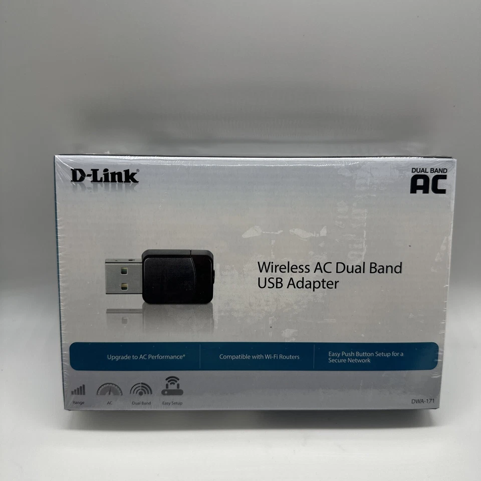 Brand New D-Link Wireless AC Dual Band USB Wi-Fi Network Adapter (DWA-171) - Image 1 of 2