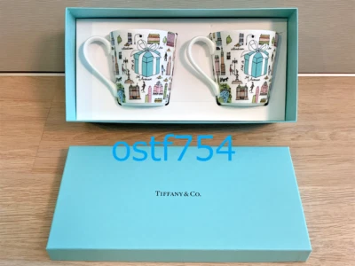 Tiffany & Co. 5th Avenue Bone China Mug Cup 2 Pieces Pair Set 210ml Gift Box