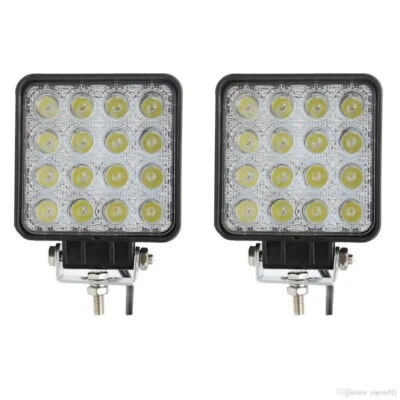  2X 48W LED LUCE LAMPADA FARO DA LAVORO 12V FARETTO AUTO BARCA FUORISTRADA - Immagine 1 di 4