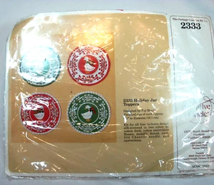 Vintage 1986 Creative Circle # 2333 Holiday Jar Toppers Embroidery Sewing Kit - Picture 1 of 5