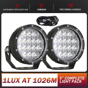 Pair 5inch LED Driving Lights Spot Round Spotlights Offroad 4x4 12V 24V Lamp SUV - Picture 1 of 13
