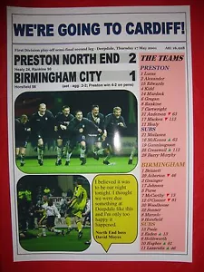 Preston North End 2 Birmingham City 1 - 2001 semi-off play-off - stampa ricordo - Foto 1 di 1