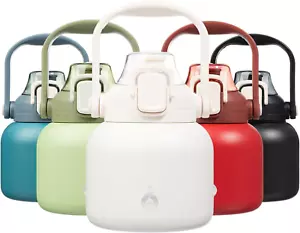 Insulated Water Bottles with Straw, 20 Oz Cute Water Bottles with Handle, BPA Fr - Picture 1 of 12