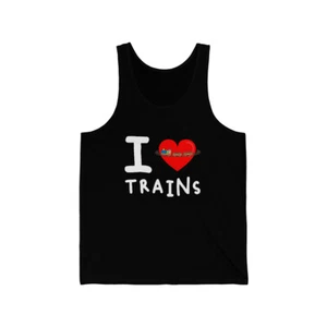 I Love Trains Unisex Tank Top - Picture 1 of 9