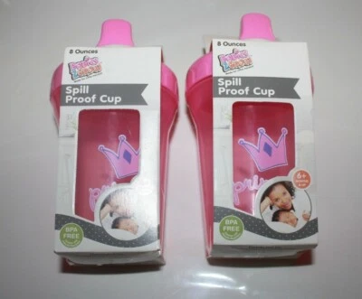 Bebés 2 Crecimientos PRINCESA A PRUEBA DE DERRAMES Taza para sorber 8oz ROSA LOTE DE 2  Foto 1 de 2