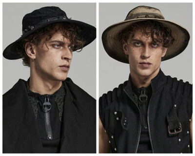 Punk Rave Sailor Fisherman Hat Sun Outdoor Hat Hiking Cap Wide Brim Camping Cap - Image 1 of 4