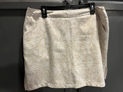 Coral Bay Golf  Floral Tan / White Skort Pockets Women's Size 16 Shorts Under - Image 1 of 4