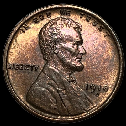 1918 D Lincoln Cent Wheat Penny   #E9464 Cover