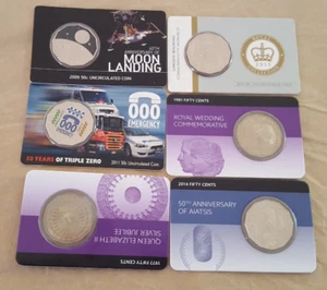 set of 6-aus 50c coin Longest Reigning+ZERO 000+ROYAL WEDDING+Jubilee+AIATSIS - Picture 1 of 6