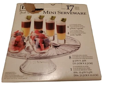 Libbey Just Postres Mini Servware Juego de 17 Piezas Soporte para Pasteles Platos de Desierto Cucharas Foto 1 de 2