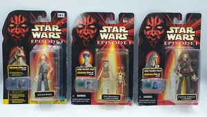 STAR WARS : JAR JAR BINKS, CAPTAIN TARPALS, ODDY MANDRELL WITH PIT DROID FIGURES - Picture 1 of 4